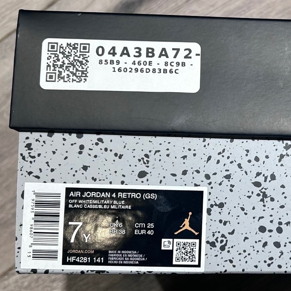 Air Jordan 4 Retro 2024 GS Military Blue 7Y worn 3 times - Picture 9 of 10